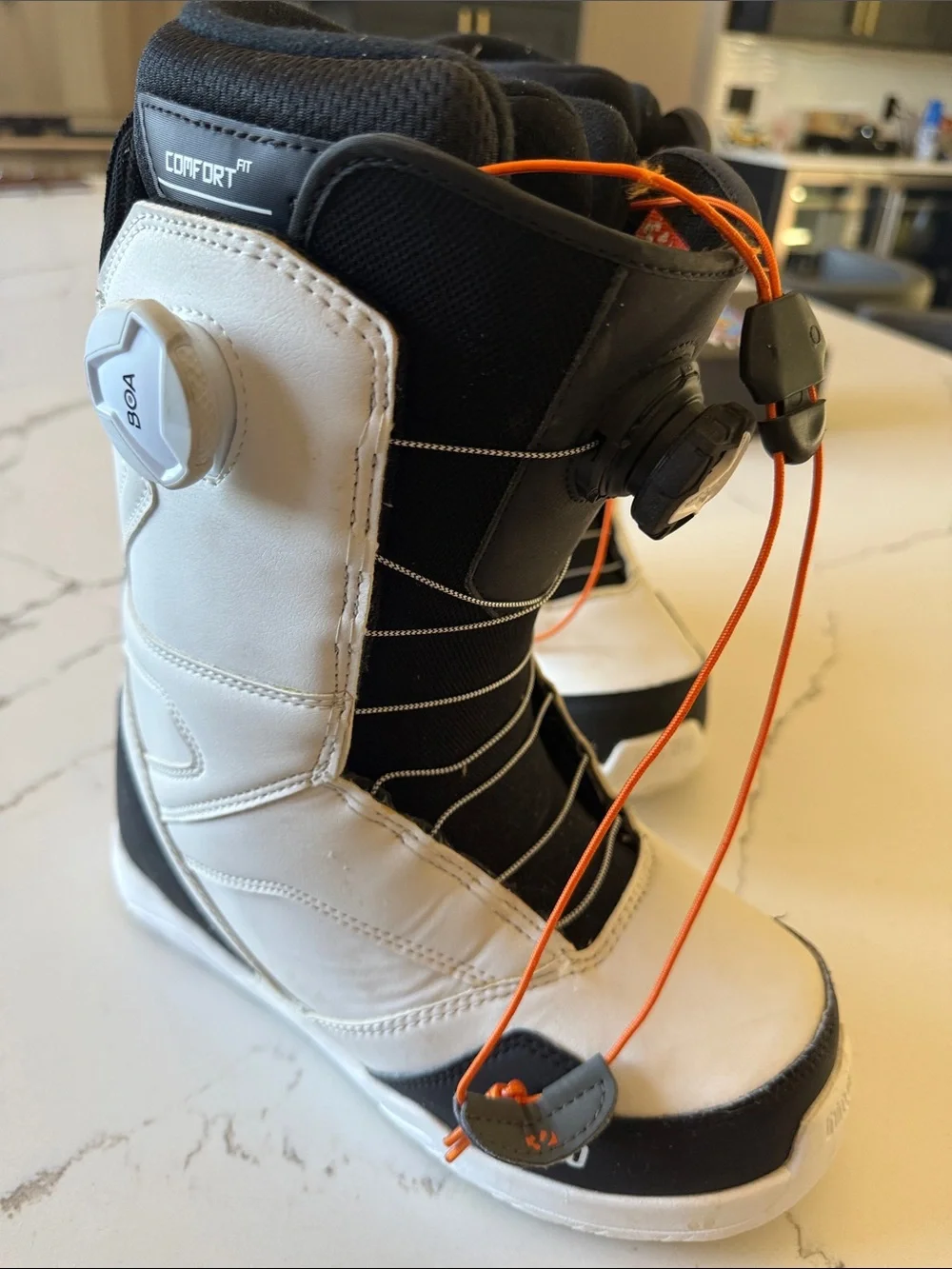 ThirtyTwo Snowboard Boots in White, Black & Orange Boa